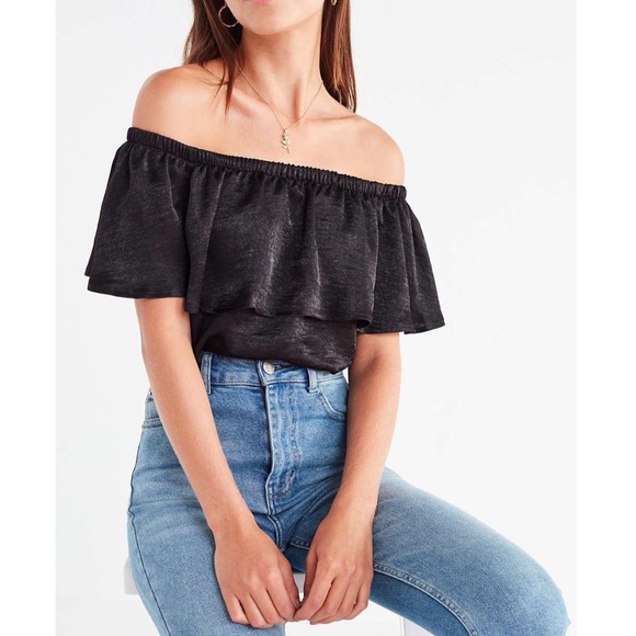Urban Outfitters Tops - Urban outfitters Winona satin off shoulder blouse